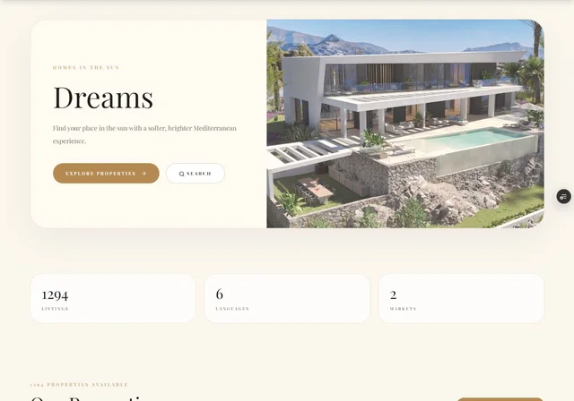 Website preview — Dreams