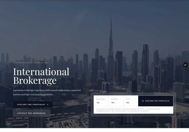 Website preview — International Brokerage