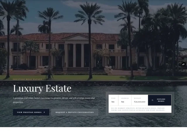 Website preview — Luxury Estate